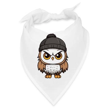 Eule Comic Winter Cozy - Bandana - Weiß - Vorne