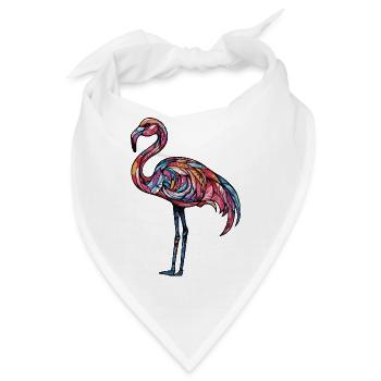 Flamingo Bunt - Bandana - Weiß - Vorne