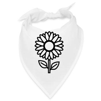 Sonnenblume - Bandana - Weiß - Vorne
