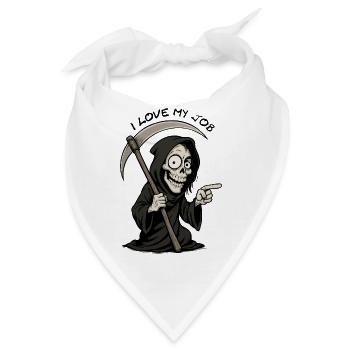 Grim Black Grim Reaper lächelt - Bandana - Weiß - Vorne