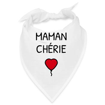 Maman Chérie – Muttertag - Bandana - Weiß - Vorne