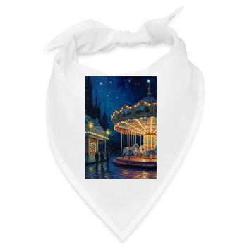 Nachtkarussell im Lichterglanz - Bandana - Weiß - Vorne