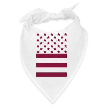 Dark Red Flag – Sterne-und-Streifen-Design - Bandana - Weiß - Vorne