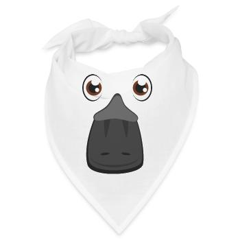 Niedliches Cartoon-Schnabeltier Gesicht Monotreme Australier - Bandana - Weiß - Vorne