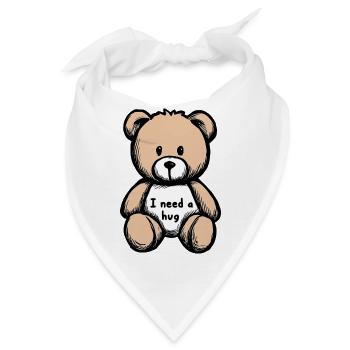 Weicher Teddybär – Illustration Zärtlichkeit - Bandana - Weiß - Vorne