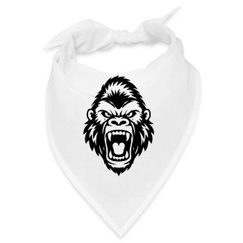 Gorilla Kopf Symbol - Bandana - Weiß - Vorne