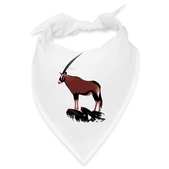 Oryx auf Felsen - Bandana - Weiß - Vorne