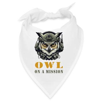 Eule auf Mission - Bandana - Weiß - Vorne