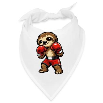 Boxendes Faultier Boxkampf - Bandana - Weiß - Vorne