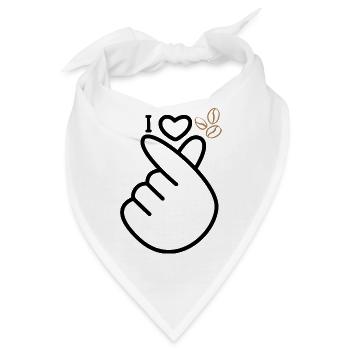 Love Coffee - Bandana - Weiß - Vorne