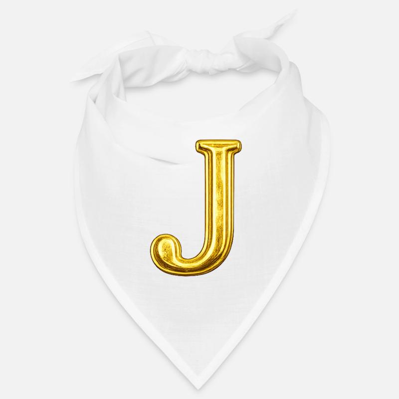 Golden J Letter Bandana