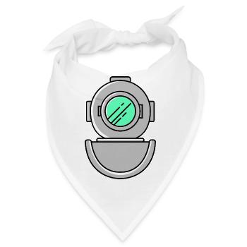 Taucherhelm Tauchen symbol - Bandana - Weiß - Vorne