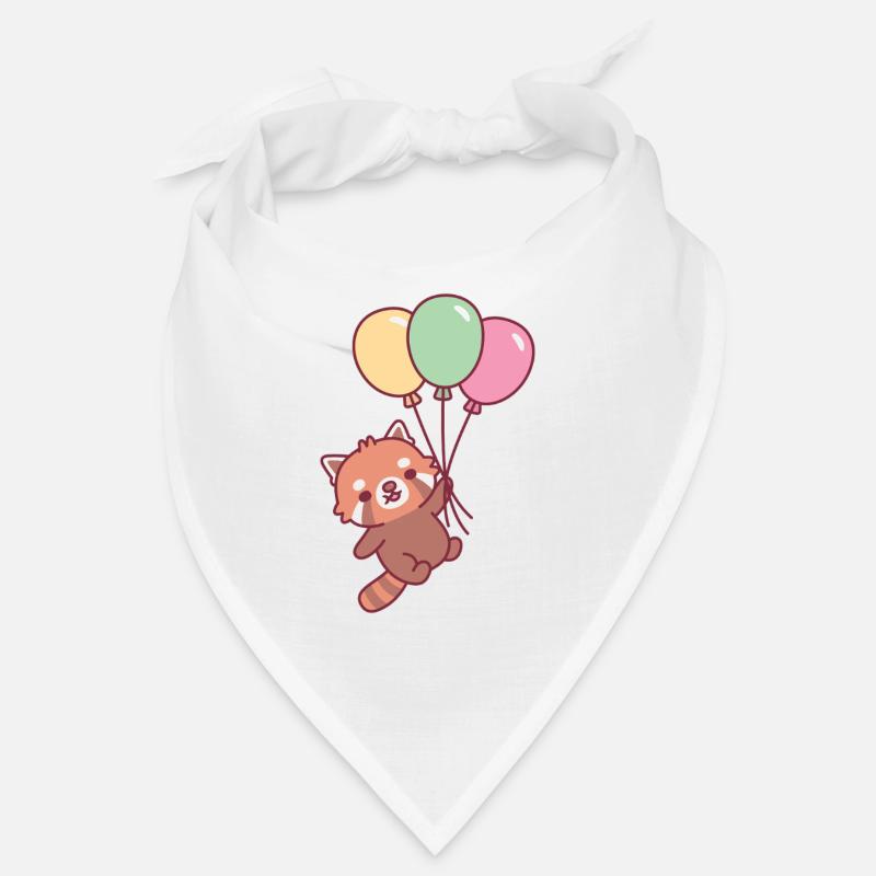 Cute Red Panda And Balloons Bandana