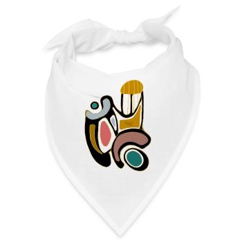 Abstrakte Farbformen mit organischen Linien - Bandana - Weiß - Vorne