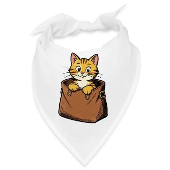 Katze Tier Symbol Haustier Tasche Lebewesen - Bandana - Weiß - Vorne