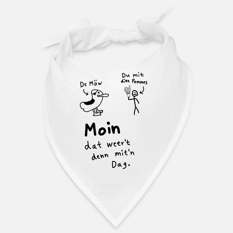 Pommes Deev Möw – Lustiger Plattdeutsch Spruch Möw Bandana