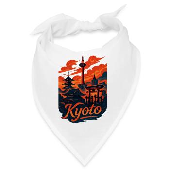 Kyoto Skyline – Japanisches Design - Bandana - Weiß - Vorne