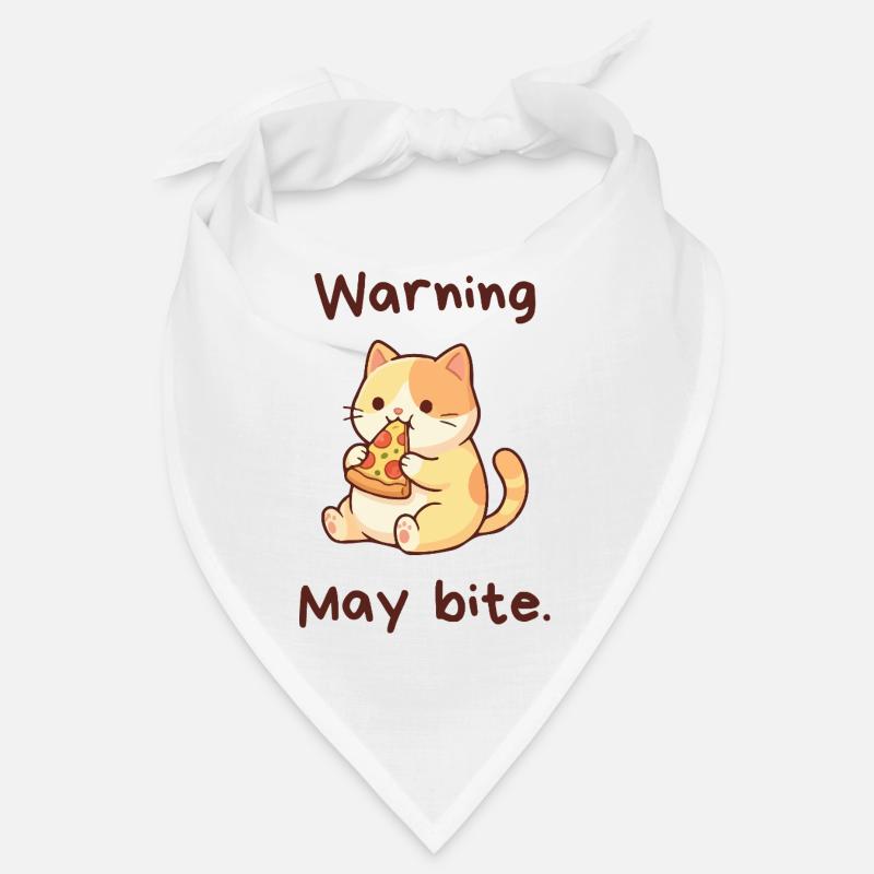 Warning May Bite - Kawaii Pizza Cat Bandana