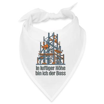 Gerüstbau, Handwerk, Höhe, Stolz - Bandana - Weiß - Vorne