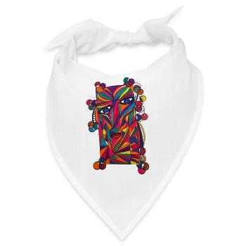Farbenreiches Gesichts-Porträt- Martina Eßer - Bandana - Weiß - Vorne