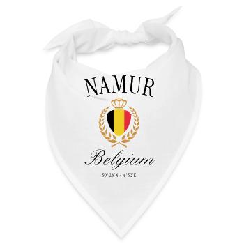 Namur Belgien Wappen Krone – Reise Souvenir - Bandana - Weiß - Vorne
