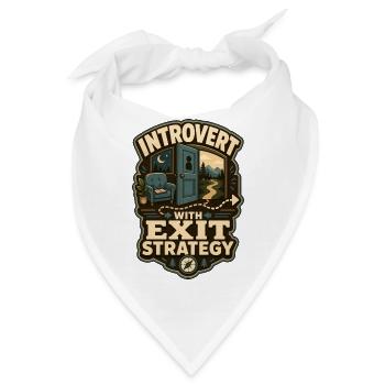 Introvert With Exit Strategy - Bandana - Weiß - Vorne