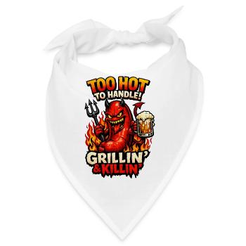 Satanische Grillwurst – Lustiges BBQ Horror Comic  - Bandana - Weiß - Vorne