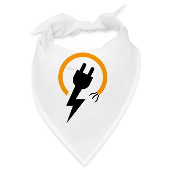 Elektriker Logo mit Blitz und Stecker - Bandana - Weiß - Vorne