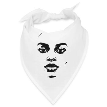 Monochrom Gesichtsgrafik - Bandana - Weiß - Vorne