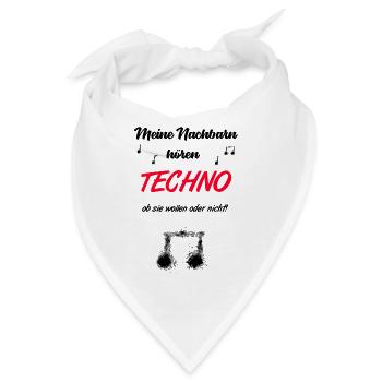 Techno Spruch - Bandana - Weiß - Vorne