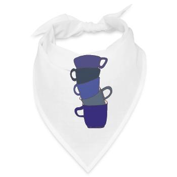 Gestapelte Indigo-Tassen - Bandana - Weiß - Vorne
