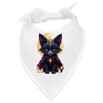 Blauer Mondwolf mit Juwelen - Bandana - Weiß - Vorne