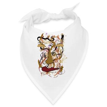 Abstraktes Portrait Expressionismus Kunst - Bandana - Weiß - Vorne