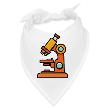 Mikroskop-Illustration fürs Laborabenteuer - Bandana - Weiß - Vorne