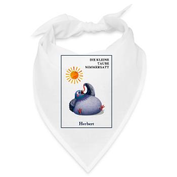 DIE KLEINE TAUBE NIMMERSATT - Herbert - mit Wurm - Bandana - Weiß - Vorne