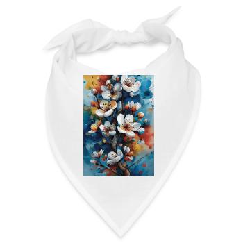 Helle Aquarellblüten - Bandana - Weiß - Vorne