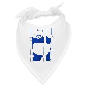 Panda in Wasserfarbe, handgezeichnet, No AI - Bandana - Weiß - Vorne