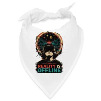 Sorry Reality Is Offline VR Gamer Retro Synthwave - Bandana - Weiß - Vorne