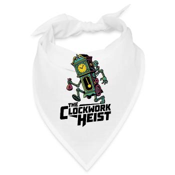 The Clockwork Heist – Steampunk Uhrwerk Räuber - Bandana - Weiß - Vorne