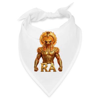 Ra - Ägyptischer Sonnengott | Goldener Falken - Bandana - Weiß - Vorne