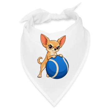 Chihuahua-Riesen-Tennisball - Bandana - Weiß - Vorne