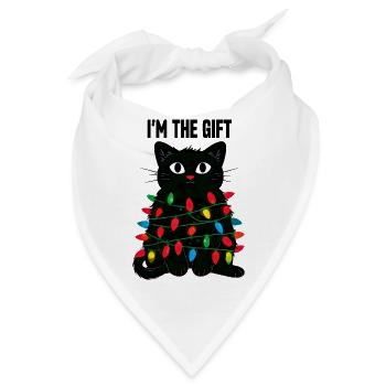 Kater mit Lichterkette - Bandana - Weiß - Vorne