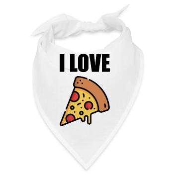 Pizza in Neonfarben - Bandana - Weiß - Vorne