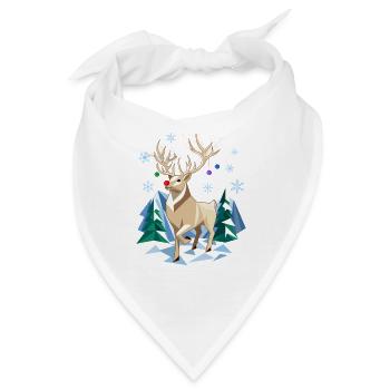 Winterrentiere im geometrischen Stil - Bandana - Weiß - Vorne