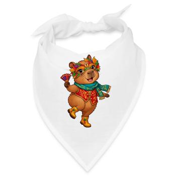 Maskenbär im Festlook - Bandana - Weiß - Vorne
