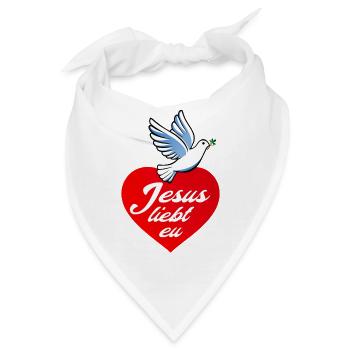 Jesus liebt eu - Bandana - Weiß - Vorne