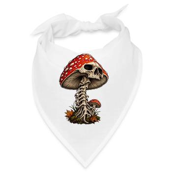 Pilz Totenkopf Gothic Design - Bandana - Weiß - Vorne