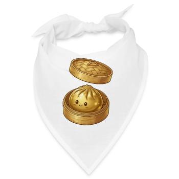 Süßer Dumpling im Bambuskorb – Kawaii Asia Food - Bandana - Weiß - Vorne