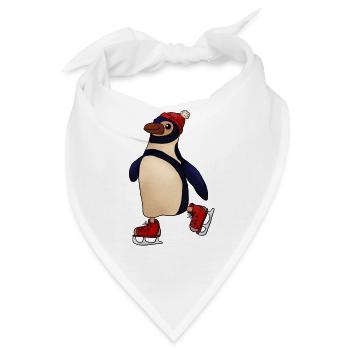 Schlittschuhpinguin - Bandana - Weiß - Vorne