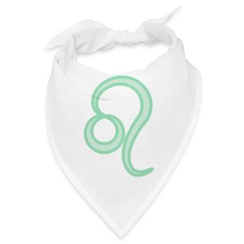 Löwen-Sternzeichen Pastellgrün - Bandana - Weiß - Vorne